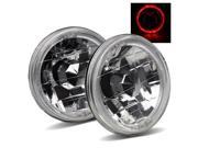 Modifystreet® Red LED Halo 4000 4040 5506 H5001 H5006 H5006LL 5.75 Round Semi Sealed Beam Headlights Conversion Kit Chrome Crystal Diamond Cut