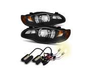 4300K Xenon HID For 00 05 Chevy Monte Carlo Black Amber Crystal Headlights Lamps