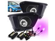 12000K Xenon HID For 14 16 Honda Fit Clear Glass Lens Fog Lights Driving Lamps