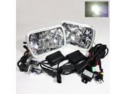 Modifystreet® 4300K H4 3 Bi Xenon Hi Low HID H6014 H6052 H6054 7x6 Semi Sealed Beam Projector Headlights Conversion Kit Chrome Crystal
