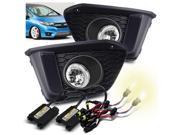 4300K Xenon HID For 14 16 Honda Fit Clear Glass Lens Fog Lights Driving Lamps