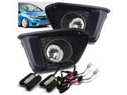 6000K Xenon HID For 14 16 Honda Fit Clear Glass Lens Fog Lights Driving Lamps