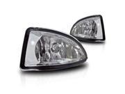 For 04 05 Honda Civic 2 4DR JDM Clear Fog Lights Driving Bumper Lamps w Switch