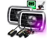 Modifystreet® 12000K H4-2 HID + Hi-Power Green LED 3D-Halo Tube H6014/H6052/H6054 7x6 Semi-Sealed Beam Projector Headlights Conversion Kit - Black Housing Modifystreet® 12000K H4-2 HID + Hi-Power Green LED 3D-Halo Tube H6014/H6052/H6054 7x6 Semi-Sealed Beam Projector Headlights Conversion Kit - Black Housing