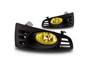 For 03 05 Honda Accord 2DR JDM Yellow Fog Lights Driving Bumper Lamps w Switch