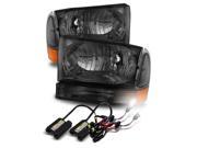 6000K Xenon HID For 99 04 Excursion F250 F350 F450 Smoke Crystal Headlights Lamp