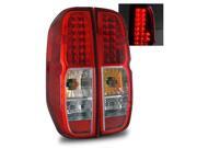 For 05-12 Nissan Frontier Euro Red Clear LED Tail Lights Rear Brake Lamps For 05-12 Nissan Frontier Euro Red Clear LED Tail Lights Rear Brake Lamps