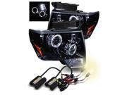 4300K HID/For 09-14 Ford F150 Glossy Black Dual Halo Projector Headlights Lamps 4300K HID/For 09-14 Ford F150 Glossy Black Dual Halo Projector Headlights Lamps