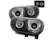 For 08-12 Dodge Challenger (Stock HID) CCFL Halo Projector Headlights Black For 08-12 Dodge Challenger (Stock HID) CCFL Halo Projector Headlights Black