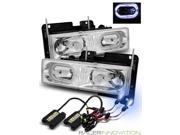 8000K HID/For 88-98 Full Size C/K 1500/2500/3500 Halo Headlights Chrome Crystal 8000K HID/For 88-98 Full Size C/K 1500/2500/3500 Halo Headlights Chrome Crystal