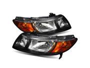 For 06-11 Honda Civic Coupe JDM Black Crystal Aftermarket Headlights Lamp Pair For 06-11 Honda Civic Coupe JDM Black Crystal Aftermarket Headlights Lamp Pair