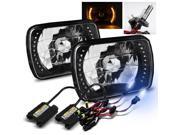 Modifystreet® 8000K H4-2 HID + Yellow LED Ring H6014/H6052/H6054 7x6 Semi-Sealed Beam Headlights Conversion Kit - Black Crystal Modifystreet® 8000K H4-2 HID + Yellow LED Ring H6014/H6052/H6054 7x6 Semi-Sealed Beam Headlights Conversion Kit - Black Crystal