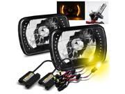 Modifystreet® 3000K H4-2 HID + Yellow LED Ring H6014/H6052/H6054 7x6 Semi-Sealed Beam Headlights Conversion Kit - Black Crystal Modifystreet® 3000K H4-2 HID + Yellow LED Ring H6014/H6052/H6054 7x6 Semi-Sealed Beam Headlights Conversion Kit - Black Crystal