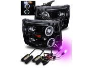 12000K HID/For 07-14 Silverado Glossy Black Halo/LED Eyelid Projector Headlights 12000K HID/For 07-14 Silverado Glossy Black Halo/LED Eyelid Projector Headlights