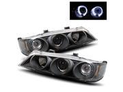 For 94-97 Honda Accord Halo Left/Right Projector Headlights Lamps Black For 94-97 Honda Accord Halo Left/Right Projector Headlights Lamps Black