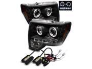 6000K HID/For 09-14 Ford F150 (Halogen) Halo Projector Headlights Lamps Black 6000K HID/For 09-14 Ford F150 (Halogen) Halo Projector Headlights Lamps Black
