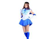 CTMWEB Sailor Moon Cosplay Sailor Mercury Mizuno Ami Uniform V1 Set L