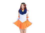 CTMWEB Sailor Moon Cosplay Sailor Venus Aino Minako Uniform V1 Set Kid L