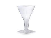 2 oz Tyny Clear Square Plastic Wine Glasses 96 CT