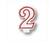 Red Outline Numeral Candle Number 2 6 Ct