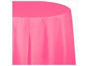 Candy Pink Hot Pink Round Plastic Tablecover plastic