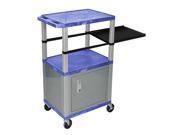 Blue 42 Tuffy Presentation Station Nickel Legs Steel Locking Nickel Cabinet With Side Pullout Shelf