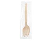 5 7 10 inch Individually Wrapped Wooden Spork 250 CT