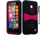 For Nokia Lumia 635 Arched Design Armor Kickstand Phone Protector Cover Case Accessory with Stylus Pen