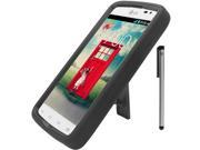For LG Volt LS740 Rugged Heavy Duty Armor Kickstand Phone Protector Cover Case Accessory with Stylus Pen