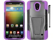 For LG Lucid 3 Double Layer Design Armor Kickstand Phone Protector Cover Case Accessory with Stylus Pen