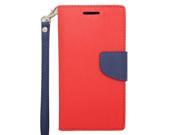 For HTC Desire 610 Two Tone Faux Leather Wallet Stand Cover Case Pen ApexGears TM Phone Bag. Red Blue