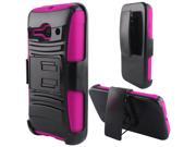 for Alcatel One Touch Evolve 2 Robotic Belt clip Holster Stand Cover Case. Black Pink