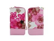 for Motorola Moto G 2nd Generation Pink Flowers Faux Leather Wallet Cover Case