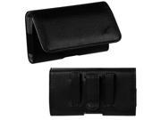 for Kyocera DuraForce Faux Leather Pouch Belt Clip Case Cover Black Horizontal
