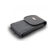 for Nokia Lumia 830 Canvas Pouch Belt Clip Case Cover Black Vertical
