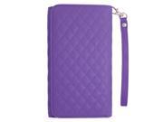 for Samsung Galaxy S6 Edge Purple Quilted Faux Leather Pouch Case Cover Stylus Pen ApexGears TM Phone Bag