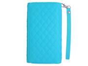 for BLU Studio 55 Baby Blue Quilted Faux Leather Pouch Case Cover