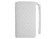 for BLU Win HD White Quilted Faux Leather Pouch Case Cover