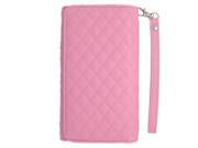 for Microsoft Lumia 535 Pink Quilted Faux Leather Pouch Case Cover