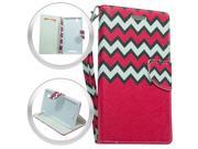 for ZTE ZMax Z970 Faux Leather Wallet Cover Case. Pink Chevron