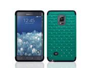 for Samsung Galaxy Note Edge Hybrid Diamonds Cover Case. Teal Black