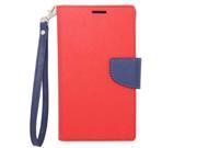 for Microsoft Lumia 640 Red Blue Faux Leather Wallet Case Cover Stylus Pen ApexGears TM Phone Bag