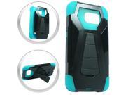for Samsung Galaxy S6 Hybrid Shield Stand Cover Case Stylus Pen ApexGears TM Black Teal