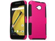 for Motorola Moto E LTE 2015 Mesh Perforated Skin Cover Case Stylus Pen ApexGears TM Pink Black