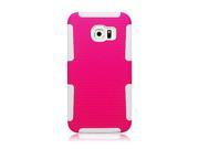 for Samsung Galaxy S6 Edge Mesh Perforated Skin Cover Case Pink White