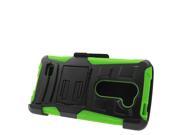 for LG Leon C40 Robotic Belt clip Holster Stand Cover Case Black Green