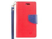 for LG Escape 2 2 Tone Faux Leather Wallet Stand Cover Case Red Blue