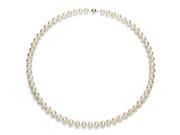 La Regis Jewelry Sterling Silver 6 7mm White Pearl Necklace 18 with Corrugated Ball Clasp