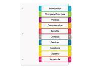 Ready Index Table of Contents Dividers Multicolor Tabs 1 10 Letter