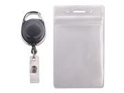 Resealable ID Badge Holder Cord Reel Vertical 2 5 8 x 3 3 4 Clear 10 Pack AVT91129